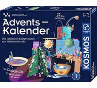 KOSMOS 661076 Calendrier de l'Avent 2023 avec boîte d'expérimentation, les plus belles expériences de Noël, en 5 minutes, pour enfants à partir de 8 à 12 ans, calendrier de l'Avent scientifique