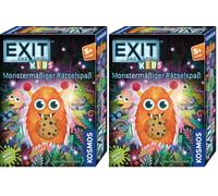 Kosmos 683733 EXIT® - Das Spiel Kids - Jeu de Puzzle Monstres à partir de 5 Ans - pour 1 à 4 Enfants - Jouable Plusieurs Fois - Jeu Escape Room - EXIT Game - Jeu pour Enfants (Lot de 2)