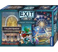 Kosmos 685379 EXIT® - Le Jeu Family, Deux Aventures énigmes Backstage Boys + Foire dans l'obscurité, Jeu Escape Room pour la Famille, EXIT Game Famille et Enfants à partir de 8 Ans