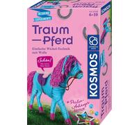 KOSMOS Cheval de rêve Expériences à emporter, Set pour enrouler les chevaux, Contenu : Laine turquoise et rose, Aiguille émoussée et feutre de bricolage,, KOSMOS