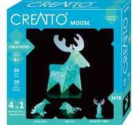 KOSMOS Creatto Elch, Bastelset, 3D-Puzzle, Nachtlicht, Leuchtfigur, Dekoration, Puzzle, 03478