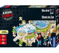 KOSMOS Krimipuzzle Die Drei ??? Kids Chaos im Zoo, Rätselspiel, Puzzle, mit Kurzgeschichte, 150 Teile, 697990