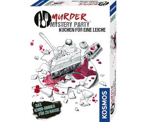 Kosmos Murder Mystery Party - Gâteau pour Un cadavre - Le dîner à la Maison - Kit Complet pour exactement 6 à 8 Personnes à partir de 16 Ans, Jeu de fête, Jeu de société passionnant Blanc