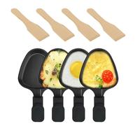 Kosmosta Mini poêle à fromage à revêtement antiadhésif Accessoires de fusion pour raclettes Plateaux de rechange Plats à raclette Mini poêles à raclette, forme triangle (4 pièces)