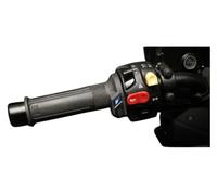 KOSO HG-13 poignées chauffantes 22 mm 120 mm compatible avec motos et quads | Ensemble pour accélérateur rotatif, bouton au pouce intégré, voyant à diodes, réglages de chaleur, coupure à basse tension