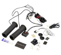 KOSO poignées chauffantes, chauffe-pouce, douze volts, compatible avec quad | Cinq niveaux de chaleur, mode rapide, commande par diode; 130 millimètres, noir, paire droite et gauche, Plug and Play inclus