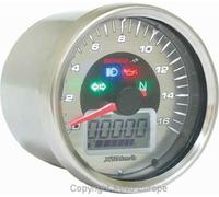 KOSO Tachymètre D64-S LCD GP Style rond universel chromé