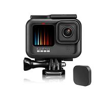 KOSONE Coque de protection Hero,Cadre compatible avec GoPro Hero 9 Hero 10 Hero 11,Noir,Boîtier de protection,Support cage,Accessoires pour caméra d'action,Kit d'accessoires avec bouchon d'objectif