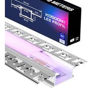 KOSOOM 10×Profilé LED Encastrable Placo 2m (2000×64.2×13.8 mm) - Profile Alu pour Ruban LED ≤20 mm avec Diffuseur Opalin, Rail Aluminium avec Cache Idéal Comme Baguette Plafond