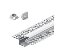 KOSOOM Profilé de Plafond LED 5 pièces x 2m - avec cache diffuseur opaque 2m Taille du profil 15,4 x 14,9mm - Largeur d'aile 55,5mm - Compatible avec les bandes LED jusqu'à 12mm