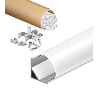 KOSOOM Profilé LED 2 m x 20 (40 m), pour montage en surface, convient pour bandes LED de moins de 10 mm, dimensions totales : 15,8 x 15,8 mm