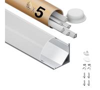 KOSOOM Profilé LED 45 degrés pour bandes LED, 2 m x 5 pièces 10 m, dimensions 15,8 mm x 15,8 mm, pour bandes LED d'une largeur inférieure à 10 mm, avec accessoires de montage