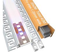 KOSOOM Profilé LED Encastrable Placo et Carrelage 2m × 20 Pièces (2000×61,8×13,8 mm) - Profilé Aluminium pour Ruban LED ≤ 20 mm avec Diffuseur Opalin, Idéal Mur, Plafond et Sol