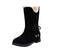 kosopse Filles 28 Imperméable Bottes de Neige Bottines Plus Velours Épaississement Bottes en Coton Chaudes Chaussures Blanches Escarpins pour Femmes, Noir , 39 EU