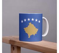Kosovo Tasse à café 325 ml Motif drapeau en céramique Passe au lave-vaisselle Cadeau de bureau Tasse à thé