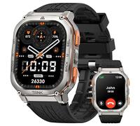 KOSPET M3 Ultra GPS Montre Connectée Homme, 60 Jours d'Autonomie 50M Étanche, 1.96" AMOLED Always-on Boussole Baromètre, Smartwatch Acier Inoxydable Fréquence Cardiaque, iOS et Android (Argenté)