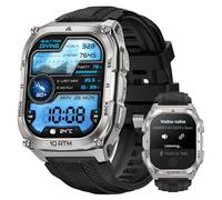 KOSPET Tank M4 Montre Connectée Homme, Acier Inoxydable, GPS & Cartes Hors Ligne, Étanchéité 10ATM (Plongée 45M), Batterie 50 Jours, Surveillance Santé 24/7, Appels Bluetooth, Compatible Android & iOS