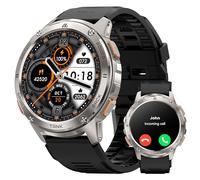 KOSPET Tank T3 Montre Connectée Homme, Appel Bluetooth, Batterie de Grande, 50M Étanche, Boîtier en Acier Inoxydable, Smartwatch avec Boussole Altimètre/Suivi du Sommeil/Fréquence Cardiaque (Argenté)