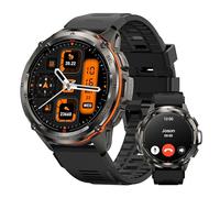 KOSPET Tank T3 Ultra GPS Montre Connectée Homme, 480mAh Batterie de Grande Capacité 50M Étanche, Boussole Altimètre, 1.43" AMOLED Toujour Activé Smartwatch Acier Inoxydable Fréquence Cardiaque (Noir)
