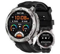 KOSPET Tank T4 Montre Connectée Homme, Acier Inoxydable, GPS & Cartes Hors Ligne, Étanchéité 10ATM (Plongée 45M), Batterie 50 Jours, Appels Bluetooth, Surveillance Santé 24/7, Compatible Android & iOS