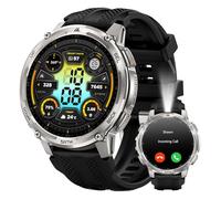 KOSPET Tank T4C Montre Connectée Homme, GPS, Lampe Torche LED et Talkie-Walkie, Corps Entièrement Métallique, 5 ATM & IP69K, Écran AMOLED de 1,5'', Moniteur Sommeil/fréquence Cardiaque/SpO2 (Argenté)