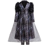 Kosplay Fille Elphaba Cosplay Costume Robe Cape et Pantalon Déguisement de Wicked Costume de Sorcière Elphaba Robe Gothique Noire Noël Halloween Carnaval Fête Performance Cosplay Enfant 110-160