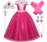Kosplay Fille Robe de Princesse Aurore Déguisement de La Belle au Bois Dormant Anniversaire Fête Halloween Noël Partie Carnaval 130