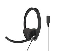 Koss CS300-USB Casque de Communication Double Face Supra-auriculaire Microphone électret antibruit Bras Flexible Filaire avec Prise USB Noir