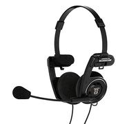 Koss Porta Pro Casque de Communication Double Face avec Microphone électret Flexible Mains Libres Design Pliable Prise TRRS Filaire 3,5 mm Noir