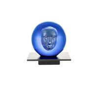 Kosta Boda Sculpture en verre BV Headman Bleu