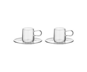 Kosta Boda Tasse à espresso avec soucoupe Viva 8 cl. 2 pièces Clair