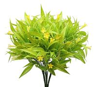 KostaTech 4 Pièces Plantes Artificielles Morning Glory, 30cm Feuilles Artificielles Bouquet Printemps Décoration pour Ornements De Table Intérieur Extérieur Jardin Bureau À Domicile (jaune)