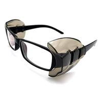 KOSTOO Lot de 2 paires de boucliers latéraux pour lunettes de sécurité - Gris transparent - Pour protection des yeux - Convient aux lunettes de petite et moyenne taille (gris foncé)
