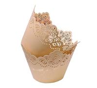 KOSTOO Lot de 50 caissettes à cupcakes en papier ajouré pour décoration de fête de mariage, d'anniversaire (blanc titane)