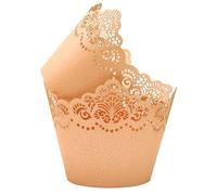 KOSTOO Lot de 50 caissettes à cupcakes en papier découpé au laser pour décoration de fête de mariage, d'anniversaire (platine)