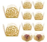 KOSTOO Lot de 50 mini caissettes en papier pour truffes et chocolats - Pour fête d'anniversaire, fête de mariage (doré)