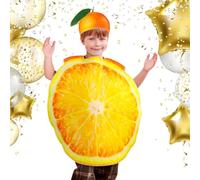 Kostüm Frucht Orange - Polyester 220-320g Set Mit Hut Realistisch Lustig Bequem Halloween-Outfit, Obstverkleidung Partnerlook Unisex | Ganzkörperkostüm, Kinder Damen Herren Karneval Mottoparty Fest