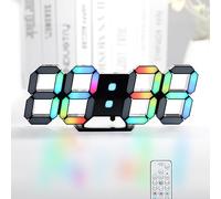 KOSUMOSU Horloge Numérique à Del Néon de 24,6 cm - Murale RVB pour Salon, Bureau - Grand Écran Esthétique pour Chambre à Coucher