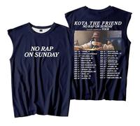 Kota The Friend No Rap On Sunday Tour 2025 Débardeurs sans manches T-shirt Port Vest Unisexe Vêtements de sport d'extérieur, bleu marine, L