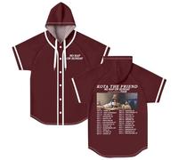 Kota The Friend No Rap On Sunday Tour 2025 Merch Maillot de baseball à capuche à manches courtes T-shirt unisexe col rond, marron, 3XL