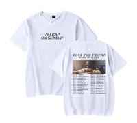 Kota The Friend No Rap On Sunday Tour 2025 Merch T-shirt unisexe décontracté col rond à manches courtes, blanc, 4XL
