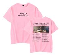 Kota The Friend No Rap On Sunday Tour 2025 Merch T-shirt unisexe décontracté col rond à manches courtes, rose, M