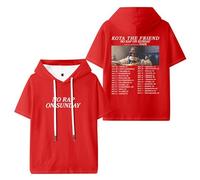 Kota The Friend No Rap On Sunday Tour 2025 Merch T-shirts à capuche unisexe à manches courtes Vêtements tendance, Rouge, M