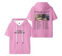 Kota The Friend No Rap On Sunday Tour 2025 Merch T-shirts à capuche unisexe à manches courtes Vêtements tendance, rose, L
