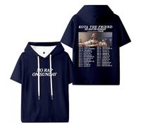 Kota The Friend No Rap On Sunday Tour 2025 Merch T-shirts à capuche unisexe à manches courtes Vêtements tendance, bleu marine, L