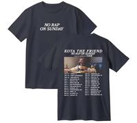 Kota The Friend No Rap On Sunday Tour 2025 T-shirt en coton merch unisexe tendance col rond à manches courtes, gris, S