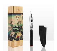 KOTAI | Couteau d’Office | Couteau à Fruits | Lame de 9 cm | Martelé et Aiguisé à la Main | Manche en Pakkawood | Acier Inoxydable Japonais 440C Ultra-Tranchant | Pleine Soie Cachée