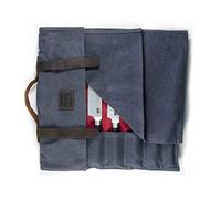 Etui à couteaux nomade avec poignées - toile et fleur de cuir