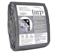 Kotap Bâche de protection/couverture robuste, tissage supérieur pour une plus grande longévité, 10 mm, polyéthylène (PE), argent, 3,7 x 7,6 m