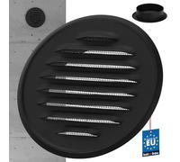KOTARBAU 05907465900942 Grille d'aération, Noir, 130 mm diamètre exterieur et 100 mm diamètre du conduit